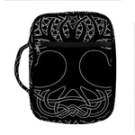 Black And White Viking Yggdrasil Print Front Pocket Bible Bag