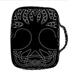 Black And White Viking Yggdrasil Print Front Pocket Bible Bag