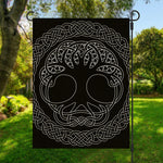 Black And White Viking Yggdrasil Print Garden Flag