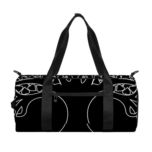 Black And White Viking Yggdrasil Print Gym Bag