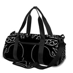 Black And White Viking Yggdrasil Print Gym Bag