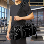 Black And White Viking Yggdrasil Print Gym Bag