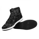 Black And White Viking Yggdrasil Print High Top Leather Sneakers