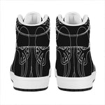 Black And White Viking Yggdrasil Print High Top Leather Sneakers