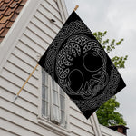 Black And White Viking Yggdrasil Print House Flag