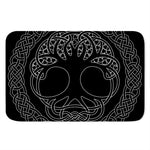 Black And White Viking Yggdrasil Print Indoor Door Mat