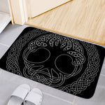 Black And White Viking Yggdrasil Print Indoor Door Mat