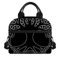 Black And White Viking Yggdrasil Print Insulated Lunch Bag