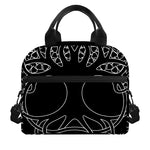 Black And White Viking Yggdrasil Print Insulated Lunch Bag