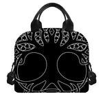 Black And White Viking Yggdrasil Print Insulated Lunch Bag