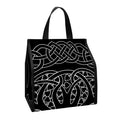Black And White Viking Yggdrasil Print Insulated Lunch Tote