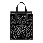 Black And White Viking Yggdrasil Print Insulated Lunch Tote