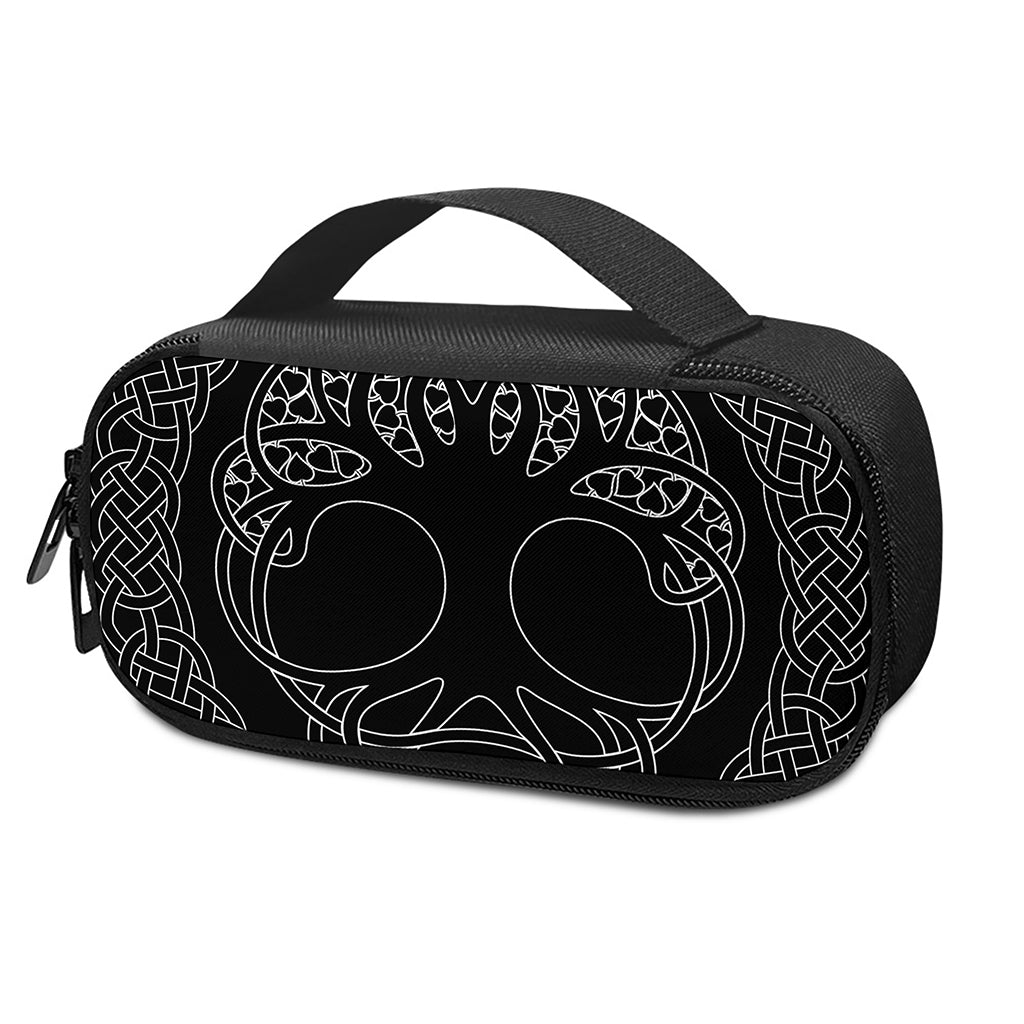 Black And White Viking Yggdrasil Print Insulin Cooler Travel Case