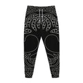 Black And White Viking Yggdrasil Print Jogger Pants