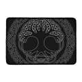 Black And White Viking Yggdrasil Print Kitchen Mat
