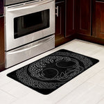 Black And White Viking Yggdrasil Print Kitchen Mat