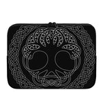 Black And White Viking Yggdrasil Print Laptop Sleeve