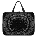 Black And White Viking Yggdrasil Print Laptop Sleeve With Handle