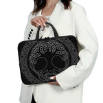 Black And White Viking Yggdrasil Print Laptop Sleeve With Handle