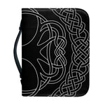 Black And White Viking Yggdrasil Print Leather Bible Cover
