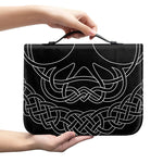Black And White Viking Yggdrasil Print Leather Bible Cover