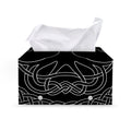 Black And White Viking Yggdrasil Print Leather Tissue Box Cover