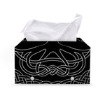 Black And White Viking Yggdrasil Print Leather Tissue Box Cover