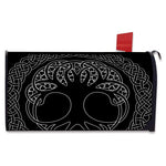 Black And White Viking Yggdrasil Print Mailbox Cover