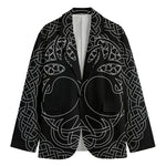 Black And White Viking Yggdrasil Print Men's Blazer