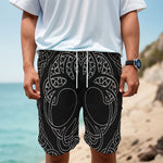 Black And White Viking Yggdrasil Print Men's Cargo Shorts