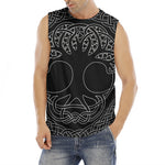 Black And White Viking Yggdrasil Print Men's Fitness Tank Top