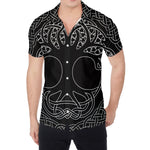 Black And White Viking Yggdrasil Print Men's Shirt