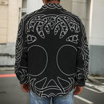Black And White Viking Yggdrasil Print Men's Shirt Jacket