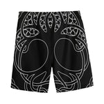 Black And White Viking Yggdrasil Print Men's Sports Shorts