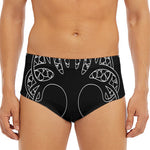 Black And White Viking Yggdrasil Print Men's Triangle Swim Briefs