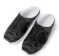 Black And White Viking Yggdrasil Print Mesh Casual Shoes