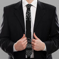 Black And White Viking Yggdrasil Print Necktie