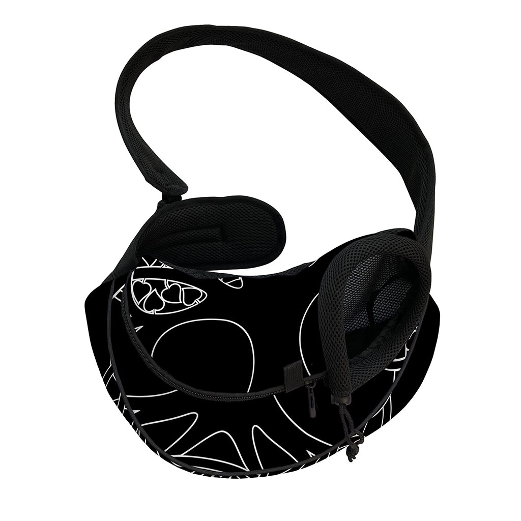Black And White Viking Yggdrasil Print Pet Sling Carrier