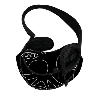 Black And White Viking Yggdrasil Print Pet Sling Carrier