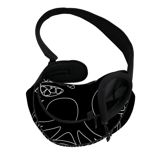 Black And White Viking Yggdrasil Print Pet Sling Carrier