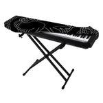 Black And White Viking Yggdrasil Print Piano Keyboard Cover