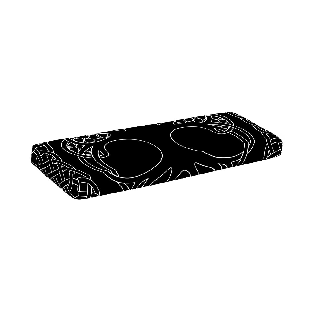 Black And White Viking Yggdrasil Print Piano Keyboard Cover