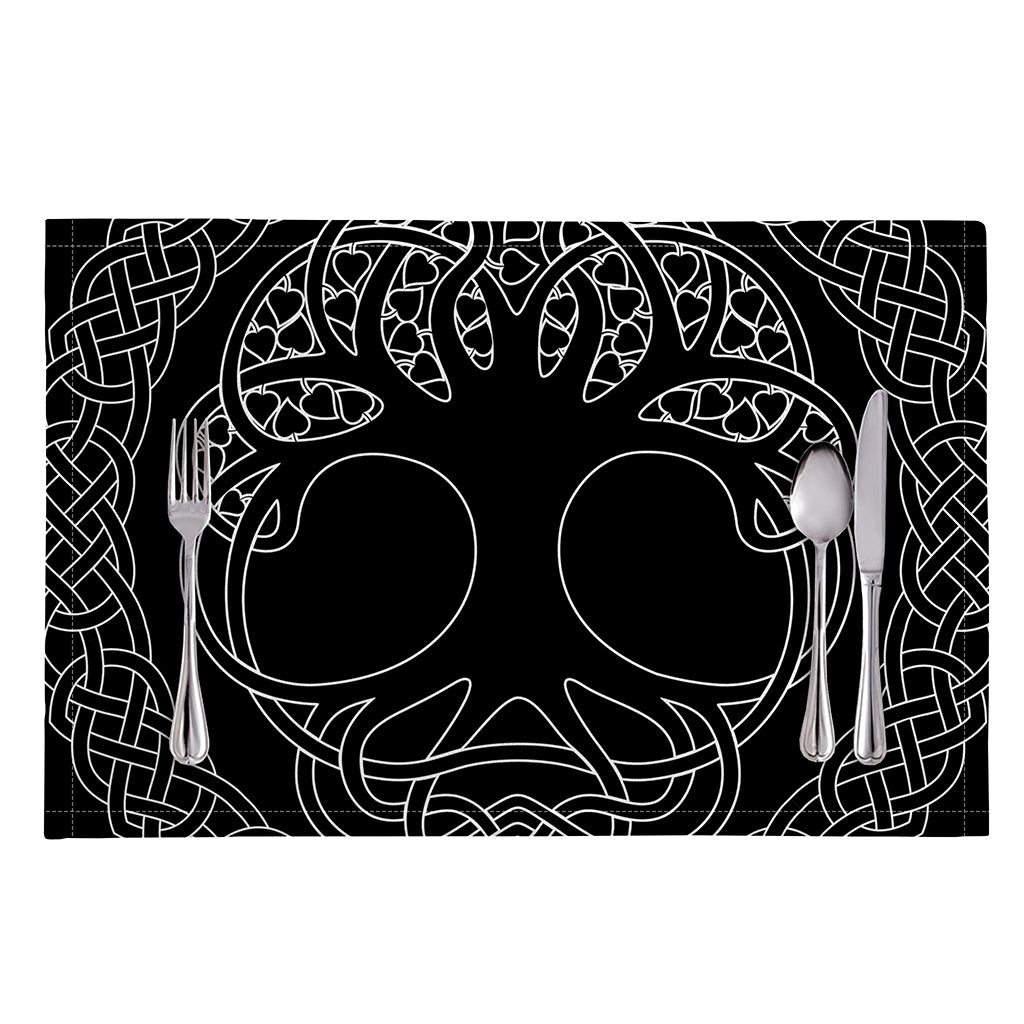 Black And White Viking Yggdrasil Print Placemat