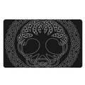 Black And White Viking Yggdrasil Print Polyester Doormat