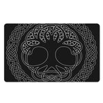 Black And White Viking Yggdrasil Print Polyester Doormat