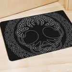 Black And White Viking Yggdrasil Print Polyester Doormat
