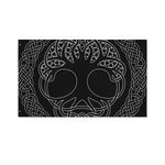 Black And White Viking Yggdrasil Print Polyester Flag