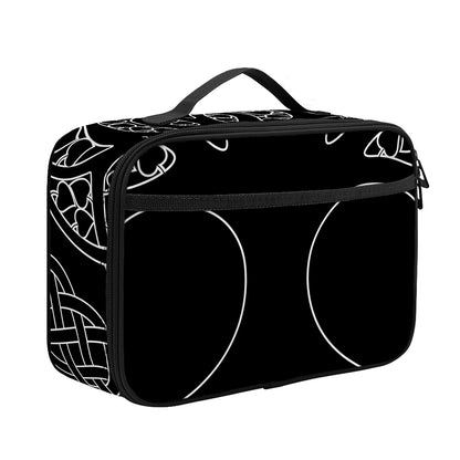 Black And White Viking Yggdrasil Print Portable Lunch Bag
