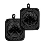 Black And White Viking Yggdrasil Print Pot Holders