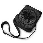 Black And White Viking Yggdrasil Print Rectangular Crossbody Bag